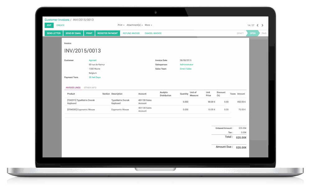 Odoo text and image block