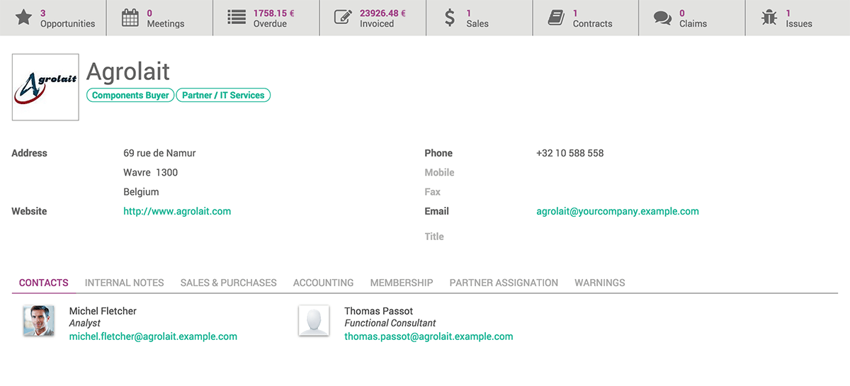 Odoo text and image block